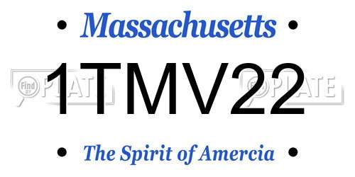 1TMV22 Massachusetts License Plate