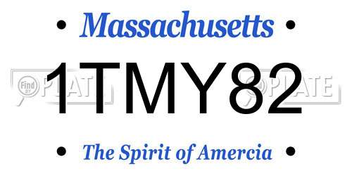 1TMY82 Massachusetts License Plate