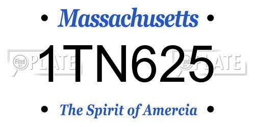 1TN625 Massachusetts License Plate