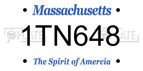 1TN648 Massachusetts License Plate