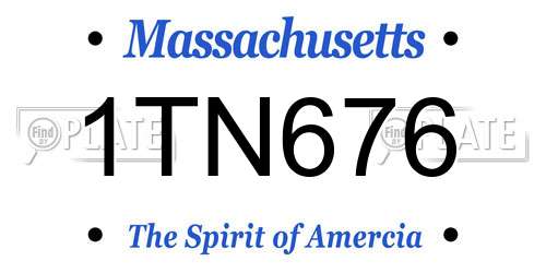 1TN676 Massachusetts License Plate
