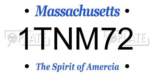 1TNM72 Massachusetts License Plate