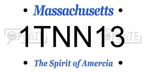 1TNN13 Massachusetts License Plate