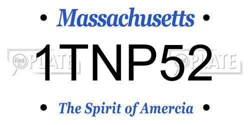1TNP52 Massachusetts License Plate