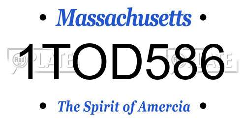1TOD586 Massachusetts License Plate