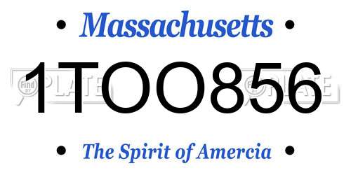 1TOO856 Massachusetts License Plate