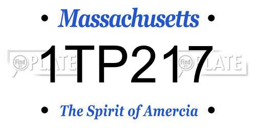 1TP217 Massachusetts License Plate