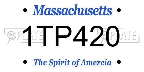 1TP420 Massachusetts License Plate