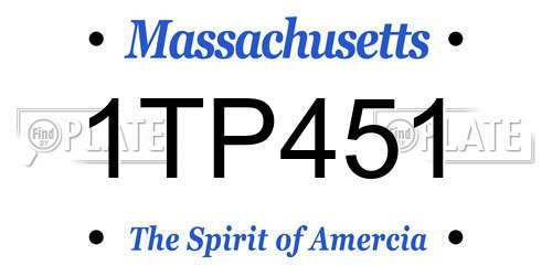 1TP451 Massachusetts License Plate