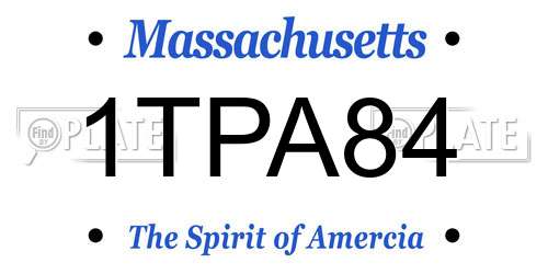 1TPA84 Massachusetts License Plate