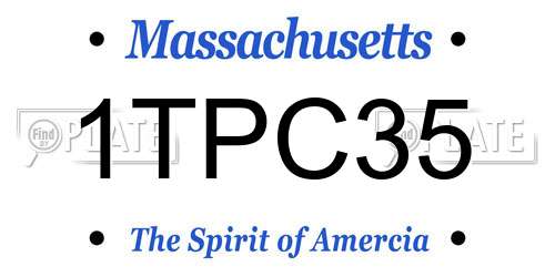 1TPC35 Massachusetts License Plate