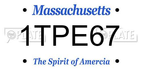 1TPE67 Massachusetts License Plate