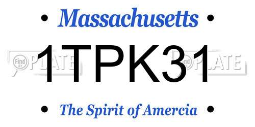 1TPK31 Massachusetts License Plate