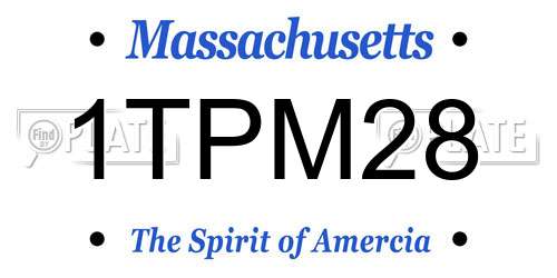 1TPM28 Massachusetts License Plate