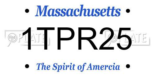 1TPR25 Massachusetts License Plate