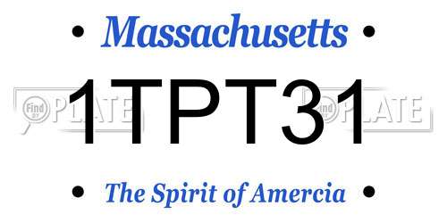 1TPT31 Massachusetts License Plate