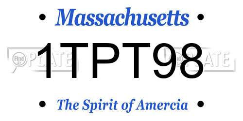 1TPT98 Massachusetts License Plate