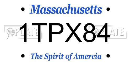 1TPX84 Massachusetts License Plate