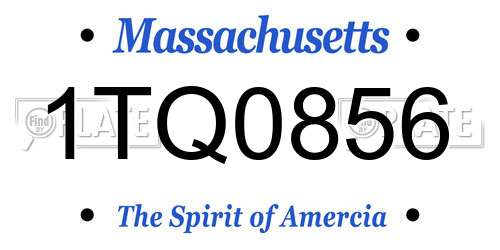 1TQ0856 Massachusetts License Plate