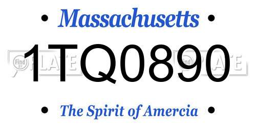 1TQ0890 Massachusetts License Plate