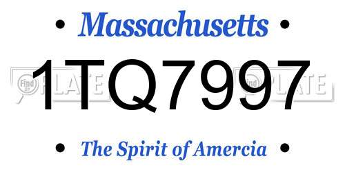 1TQ7997 Massachusetts License Plate