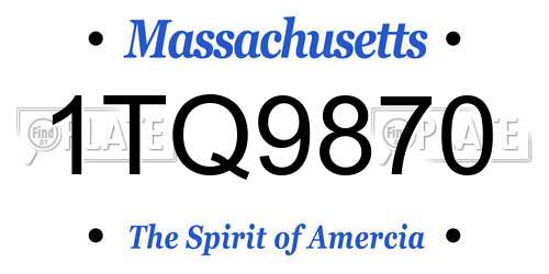 1TQ9870 Massachusetts License Plate