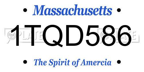 1TQD586 Massachusetts License Plate