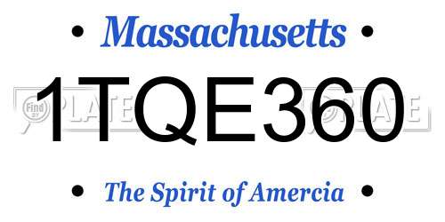 1TQE360 Massachusetts License Plate