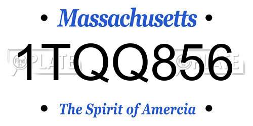 1TQQ856 Massachusetts License Plate