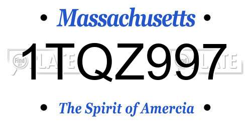 1TQZ997 Massachusetts License Plate