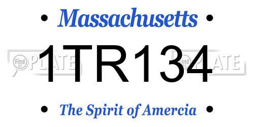 1TR134 Massachusetts License Plate