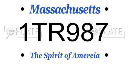 1TR987 Massachusetts License Plate
