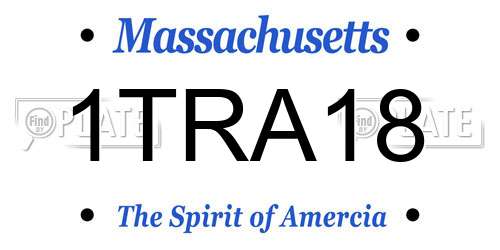 1TRA18 Massachusetts License Plate