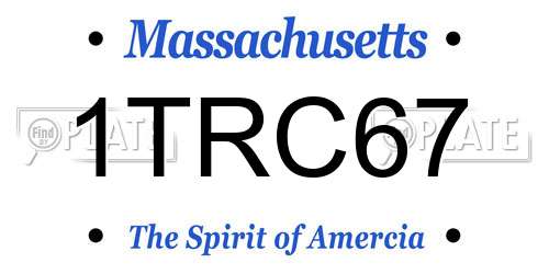 1TRC67 Massachusetts License Plate