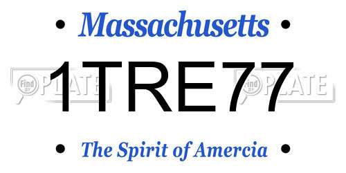 1TRE77 Massachusetts License Plate