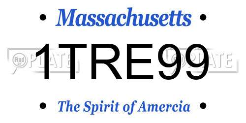 1TRE99 Massachusetts License Plate
