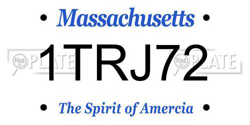 1TRJ72 Massachusetts License Plate