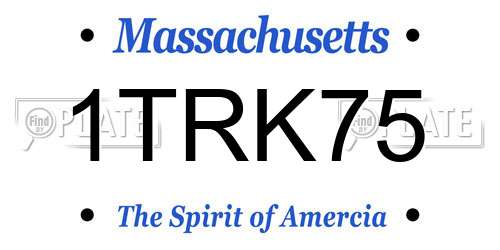 1TRK75 Massachusetts License Plate