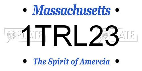 1TRL23 Massachusetts License Plate
