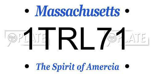 1TRL71 Massachusetts License Plate
