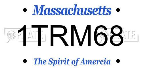 1TRM68 Massachusetts License Plate