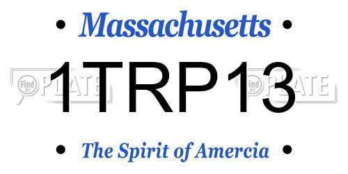 1TRP13 Massachusetts License Plate