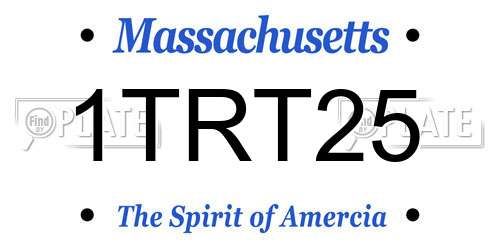 1TRT25 Massachusetts License Plate