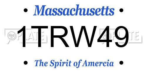 1TRW49 Massachusetts License Plate