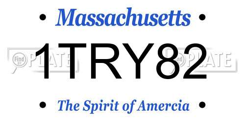 1TRY82 Massachusetts License Plate