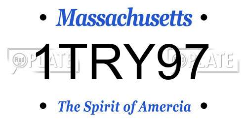 1TRY97 Massachusetts License Plate
