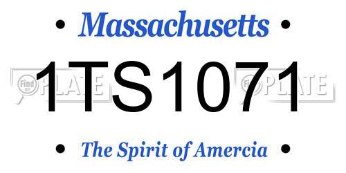 1TS1071 Massachusetts License Plate