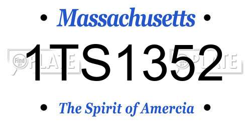 1TS1352 Massachusetts License Plate