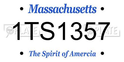 1TS1357 Massachusetts License Plate