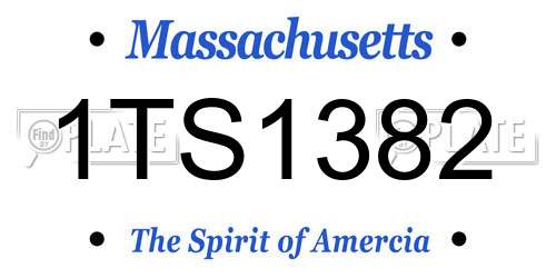 1TS1382 Massachusetts License Plate